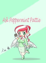 Size: 408x561 | Tagged: safe, artist:kei-waza, oc, oc only, oc:peppermint pattie, human, humanized, solo