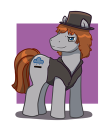 Size: 704x800 | Tagged: safe, artist:toddlergirl, oc, oc only, oc:booker t. grey, clothes, hat, solo, top hat, vest