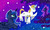 Size: 850x510 | Tagged: safe, artist:felixpheonix66, prince blueblood, princess luna, g4, magic, monster, sword, the twilight zone