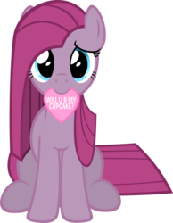 Size: 787x1015 | Tagged: safe, artist:zacatron94, pinkie pie, earth pony, pony, g4, cute, cuteamena, female, looking at you, mare, mouth hold, pinkamena diane pie, simple background, solo, transparent background, valentine
