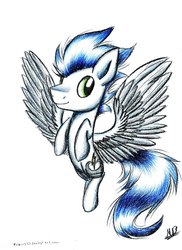 Size: 1024x1409 | Tagged: safe, artist:kobra333, soarin', g4, male, solo, traditional art