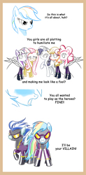 Size: 800x1623 | Tagged: safe, artist:twilite-sparkleplz, applejack, fluttershy, mare do well, nightshade, pinkie pie, rainbow dash, rarity, twilight sparkle, earth pony, pegasus, pony, unicorn, g4, the mysterious mare do well, bad end, clothes, costume, face heel turn, face to heel turn, face-to-heel turn, fallen hero, mane six, shadowbolt dash, shadowbolts, shadowbolts costume, unicorn twilight