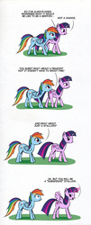 Size: 500x1243 | Tagged: safe, artist:el-yeguero, rainbow dash, twilight sparkle, alicorn, pegasus, pony, g4, comic, female, lesbian, magic, mare, rule 63, ship:twidash, shipping, twilight sparkle (alicorn), wingboner