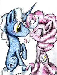 Size: 1024x1344 | Tagged: safe, artist:kobra333, pinkie pie, pokey pierce, g4, female, male, ship:pokeypie, shipping, straight