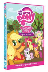 Size: 1007x1500 | Tagged: safe, angel bunny, apple bloom, applejack, fluttershy, scootaloo, sweetie belle, butterfly, call of the cutie, g4, season 1, apple, apple orchard, clear vision, cutie mark crusaders, dvd, fim logo, hasbro studios, my little pony logo, region 2 dvds, stock vector