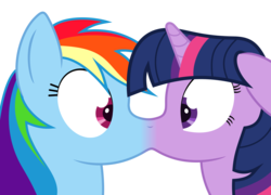 Size: 6000x4320 | Tagged: safe, artist:waveywaves, rainbow dash, twilight sparkle, pegasus, pony, unicorn, g4, absurd resolution, conjoined, conjoined by mouth, duo, female, fusion, lesbian, mare, ship:twidash, shipping, simple background, together forever, transparent background, unicorn twilight, wat