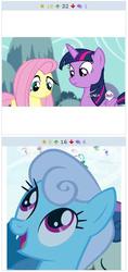 Size: 259x549 | Tagged: safe, bon bon, fluttershy, linky, shoeshine, sweetie drops, twilight sparkle, alicorn, breezie, pony, derpibooru, g4, it ain't easy being breezies, my little pony: friendship is magic, exploitable meme, juxtaposition, juxtaposition win, meme, meta, twilight sparkle (alicorn), unnamed breezie, unnamed character