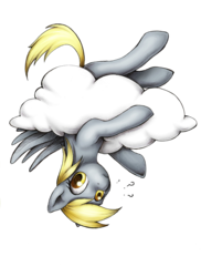 Size: 1700x2338 | Tagged: safe, artist:pingwinowa, derpy hooves, pegasus, pony, g4, cloud, female, mare, solo