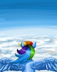 Size: 2756x3500 | Tagged: safe, artist:clrb, rainbow dash, g4, female, flying, high res, solo