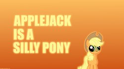 Size: 1191x670 | Tagged: safe, artist:derplight, artist:lcpsycho, applejack, earth pony, pony, g4, female, hey you, silly, silly pony, solo, wallpaper, who's a silly pony
