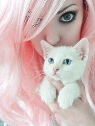 Size: 500x660 | Tagged: artist needed, safe, fluttershy, cat, human, g4, cosplay, irl, irl human, photo