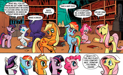 Size: 800x490 | Tagged: safe, idw, applejack, fluttershy, pinkie pie, rainbow dash, rarity, twilight sparkle, alicorn, pony, g4, bathroom joke, exploitable meme, female, mane 6 interests, mane six, mare, meme, twilight sparkle (alicorn)