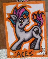 Size: 500x617 | Tagged: safe, artist:sageemerald, oc, oc only, earth pony, pony, aces, asexual, asexual pride flag, ponified, pride, solo, traditional art