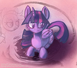 Size: 1058x935 | Tagged: safe, artist:holotuff, twilight sparkle, alicorn, pony, g4, female, painting, sitting, solo, twilight sparkle (alicorn)