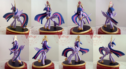Size: 2900x1590 | Tagged: safe, artist:viistar, twilight sparkle, alicorn, pony, g4, adult, big crown thingy, butt, clay, crown, element of magic, female, figurine, hilarious in hindsight, hoof shoes, jewelry, long mane, mare, peytral, plot, princess shoes, regalia, sculpture, slender, solo, tall, thin, turnaround, twilight sparkle (alicorn), ultimate twilight