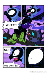 Size: 792x1224 | Tagged: safe, artist:donzatch, nightmare moon, changeling, comic:tale of twilight, g4, changeling slime, comic, slime