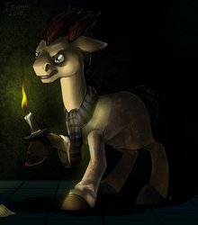 Size: 818x929 | Tagged: safe, artist:necroizu, pony, crossover, knock-knock, lantern, ponified, solo