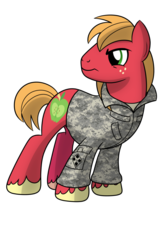 Size: 722x1107 | Tagged: safe, artist:drawponies, big macintosh, earth pony, pony, g4, male, military bronies, simple background, solo, transparent background