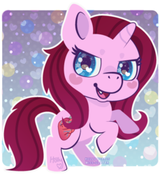 Size: 433x472 | Tagged: safe, artist:miss-glitter, oc, oc only, pony, unicorn, fangs, female, mare, solo