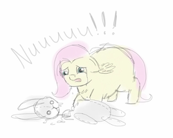 Size: 724x578 | Tagged: safe, artist:waggytail, fluttershy, fluffy pony, g4, crying, female, floppy ears, fluffyshy, fluttercry, plushie