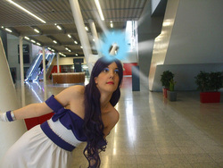 Size: 800x600 | Tagged: safe, artist:vicky-v, rarity, human, g4, clothes, cosplay, dress, gloves, irl, irl human, photo, solo