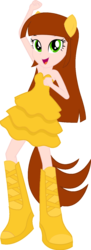 Size: 539x1483 | Tagged: safe, artist:iamsheila, artist:sugar-loop, edit, oc, oc only, oc:butter princess, equestria girls, g4, boots, clothes, dancing, dress, equestria girls-ified, fall formal outfits, high heel boots, recolor, shoes, simple background, solo, transparent background