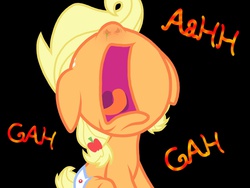 Size: 2048x1536 | Tagged: safe, artist:proponypal, applejack, earth pony, pony, g4, baby, baby pony, babyjack, cold, diaper, female, filly, foal, nose in the air, nostril flare, nostrils, pre sneeze, sick, sneezing, sneezing fetish, solo