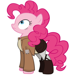 Size: 771x848 | Tagged: safe, artist:flare-chaser, pinkie pie, g4, attack on titan, clothes, female, jacket, shingeki no koyubi, simple background, solo, trainee, transparent background, vector