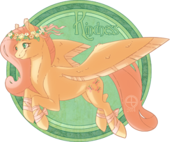 Size: 550x448 | Tagged: safe, artist:thomisus, fluttershy, g4, bandage, female, floral head wreath, modern art, nouveau, one word, solo, spread wings