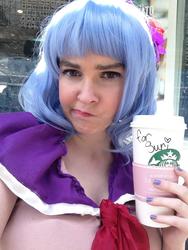 Size: 720x960 | Tagged: safe, artist:lochlan o'neil, coco pommel, human, g4, coffee, cosplay, irl, irl human, photo, starbucks