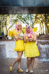 Size: 1366x2048 | Tagged: safe, fluttershy, human, g4, clothes, cosplay, dress, irl, irl human, photo