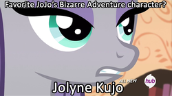 Size: 840x472 | Tagged: safe, maud pie, g4, maud pie (episode), female, hub logo, jojo's bizarre adventure, jolyne cujoh, rock pun, solo, stealth pun