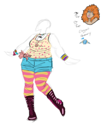 Size: 816x979 | Tagged: safe, artist:alittleriddle, pinkie pie, human, g4, clothes, design, element of laughter, fat, female, humanized, shorts, simple background, socks, solo, striped socks, transparent background