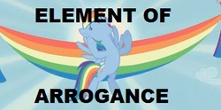 Size: 348x172 | Tagged: safe, edit, edited screencap, screencap, rainbow dash, g4, drama, female, flying, op is a duck, op is trying to start shit, solo, text