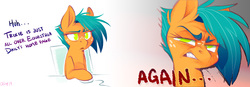 Size: 2598x900 | Tagged: safe, artist:graystripe64, oc, oc only, oc:pencil sketch, pegasus, pony, envy, freckles, solo