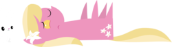 Size: 1833x506 | Tagged: safe, artist:zacatron94, angel bunny, lily, lily valley, g4, playing dead, pointy ponies