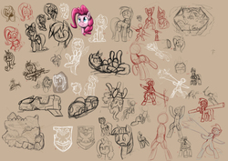 Size: 4961x3508 | Tagged: safe, artist:otakuap, apple bloom, fluttershy, pinkie pie, princess cadance, rainbow dash, scootaloo, twilight sparkle, g4, sketch dump