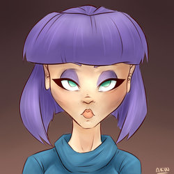 Size: 1024x1024 | Tagged: safe, artist:grandifloru, maud pie, human, g4, maud pie (episode), age progression, eyeshadow, female, humanized, older, portrait, pouting, solo