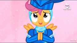 Size: 1920x1080 | Tagged: safe, screencap, scootaloo, for whom the sweetie belle toils, g4, clothes, female, hub logo, solo