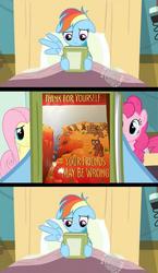 Size: 581x1000 | Tagged: safe, rainbow dash, earth pony, pegasus, pony, g4, book, book cover, exploitable meme, meme, reading rainbow