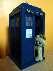 Size: 900x1200 | Tagged: safe, doctor whooves, time turner, g4, blind bag, doctor who, repaint, tardis, toy