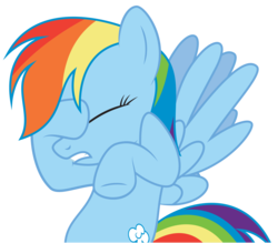 Size: 4646x4064 | Tagged: safe, artist:abydos91, rainbow dash, dragonshy, g4, absurd resolution, facehoof, female, simple background, solo, transparent background, vector