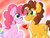 Size: 1024x768 | Tagged: safe, artist:dereinsamluftwaffe, cheese sandwich, pinkie pie, g4, blushing, female, heart, male, ship:cheesepie, shipping, straight, wink