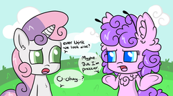 Size: 3592x2001 | Tagged: safe, artist:flowertartanon, sweetie belle, oc, oc:flowertart, mothpony, original species, pony, unicorn, g4, day, high res