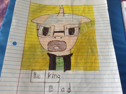 Size: 2592x1936 | Tagged: artist needed, safe, pony, baking bad, breaking bad, lined paper, photo, ponified, solo, traditional art, walter white