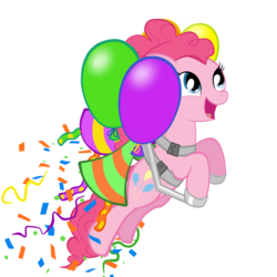 Size: 3000x3000 | Tagged: safe, artist:the-dark-tc, pinkie pie, g4, balloon, female, high res, jetpack joyride, party jetpack, solo