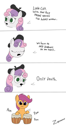 Size: 2592x4859 | Tagged: safe, artist:zaponator, scootaloo, sweetie belle, g4, beatnik, comic, happy days