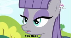 Size: 641x345 | Tagged: safe, maud pie, g4, maud pie (episode), female, hub logo, image macro, meme, solo