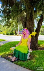 Size: 1274x2048 | Tagged: safe, fluttershy, human, g4, clothes, cosplay, dress, irl, irl human, photo, solo