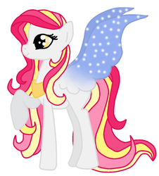 Size: 927x1024 | Tagged: safe, artist:mlploverandsoniclover, oc, oc only, pony, blank flank, colored wings, female, gradient wings, mare, solo